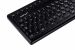 Silicon keyboard with integrated mousebutton, black, sideview