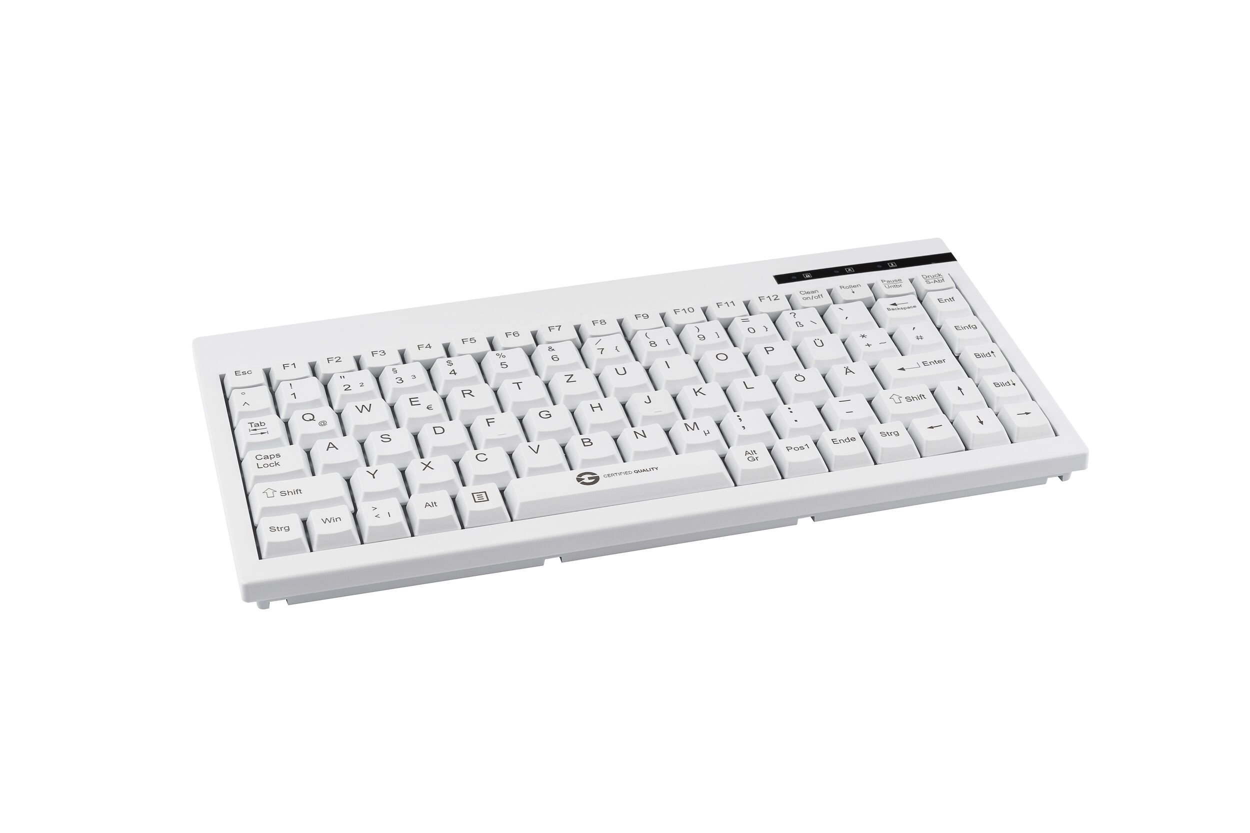 Cleantype Easy Basic Compact Black, Plastic Keyboard, white, frontview
