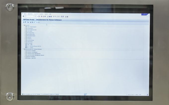 close up of the terminal monitor