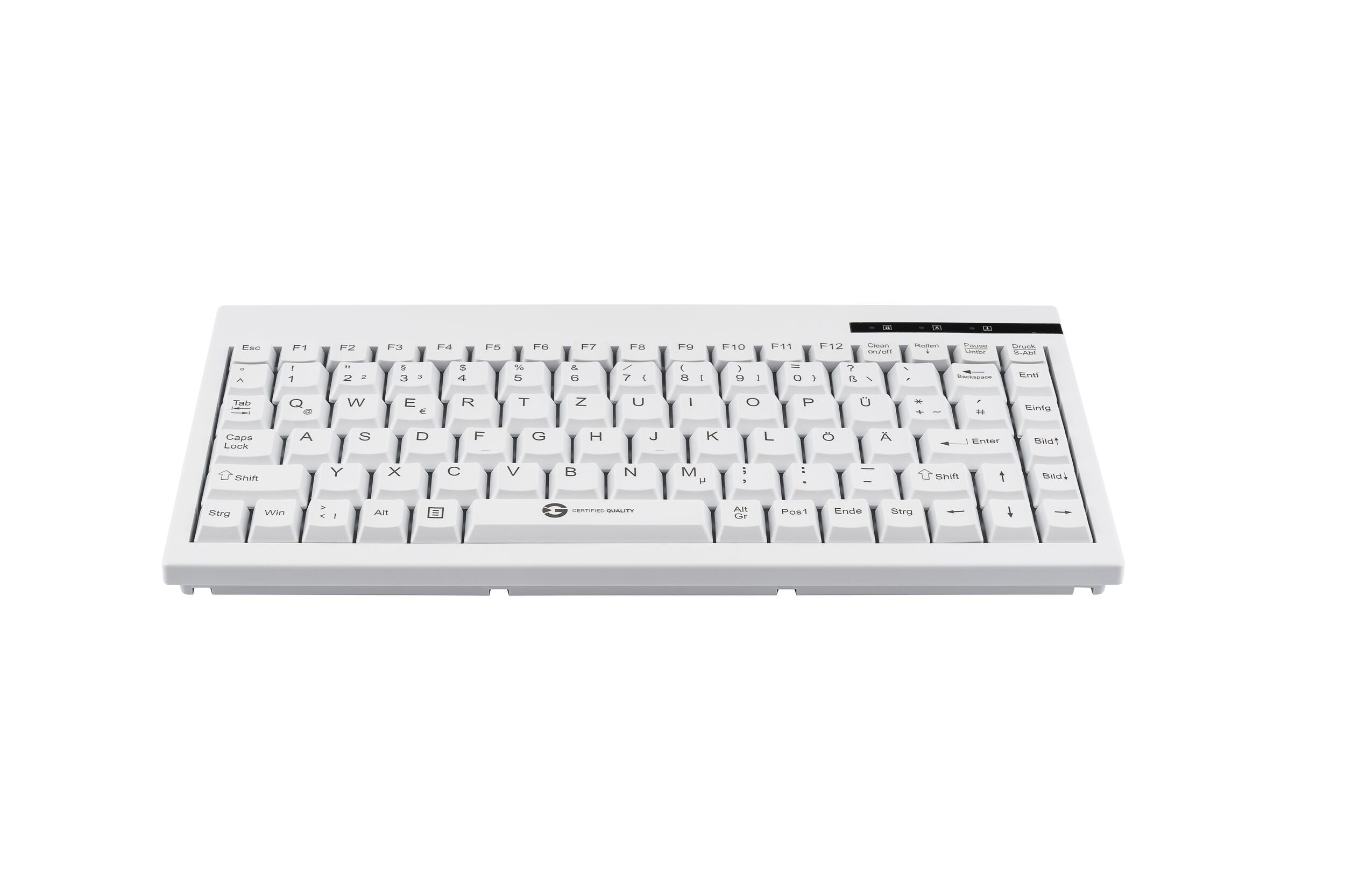 Cleantype Easy Basic Compact Black, Plastic Keyboard, white, frontview