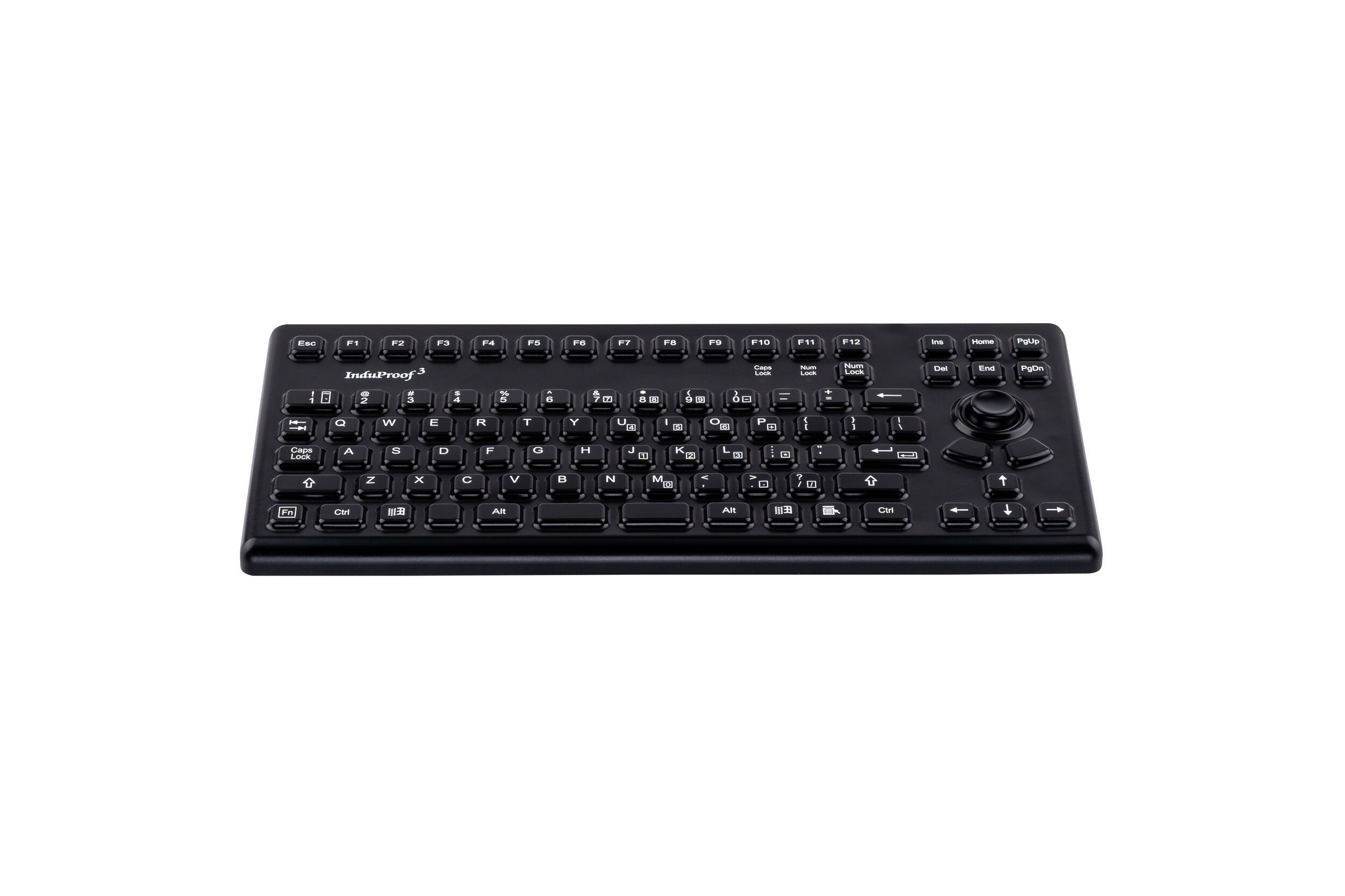 Induproof3, black silicon keyboard, frontview
