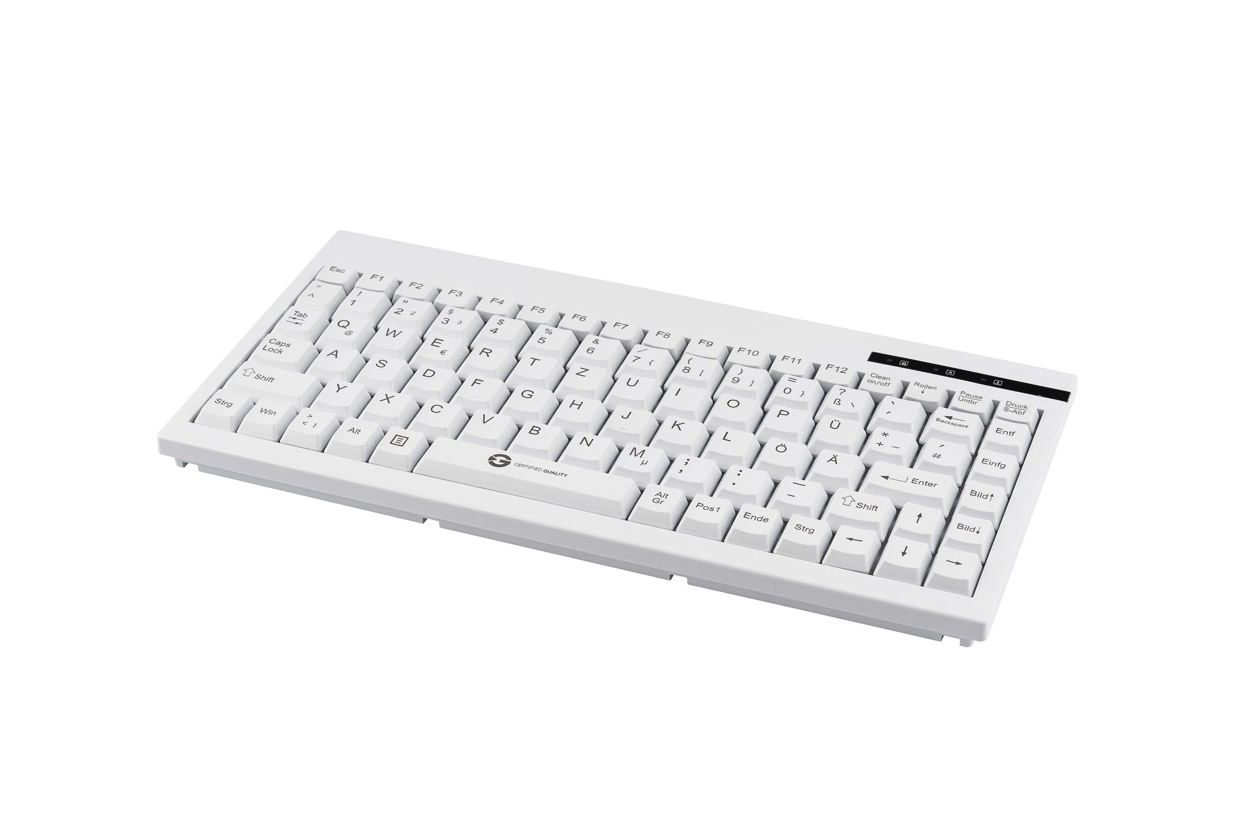 Cleantype Easy Basic Compact Black, Plastic Keyboard, white, frontview